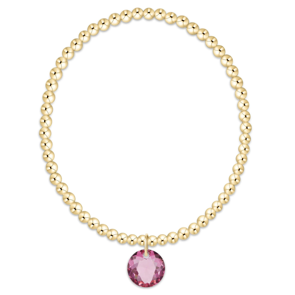 Classic Gold 3mm Extends Bracelet - reflection charm - 10