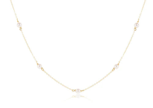 17" Simplicity Chain Gold - 4mm Pearl