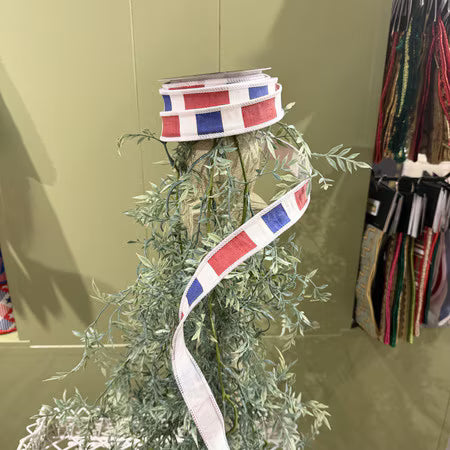 Red/White/Blue Stripe Dupion-1x10yd