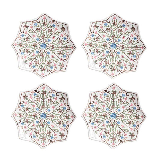 Villa Seville Scalloped Side/Cocktail Plate Set/4 - Chambray