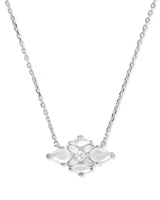 Abbie Silver Crystal Short Pendant Necklace
