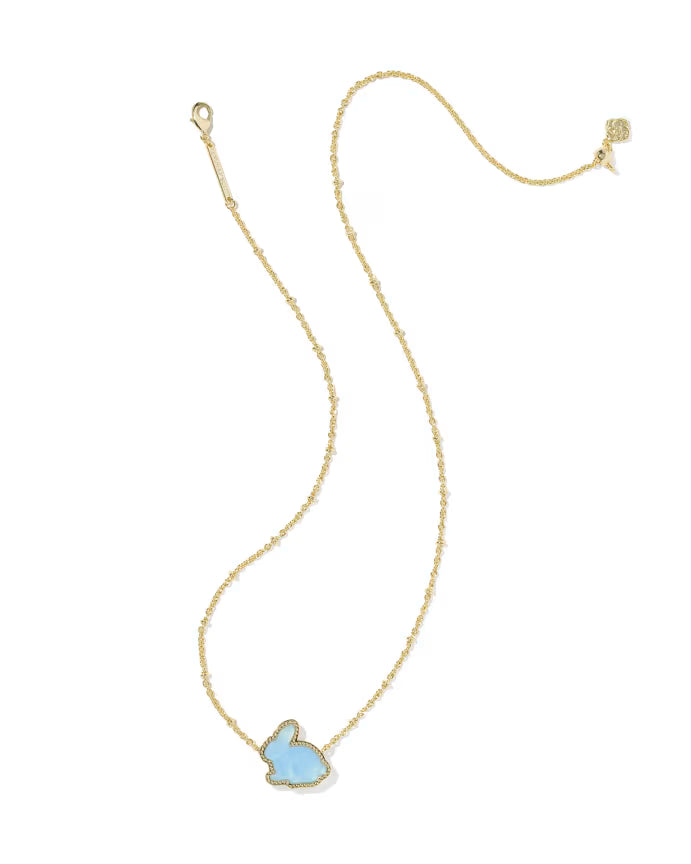 bunny light blue necklace