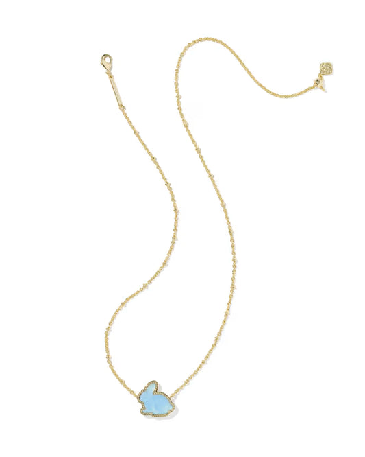 bunny light blue necklace