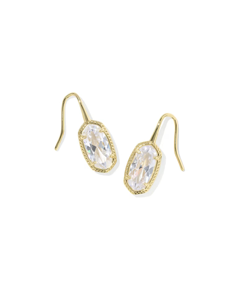 Lee luxe drop earrings white gold