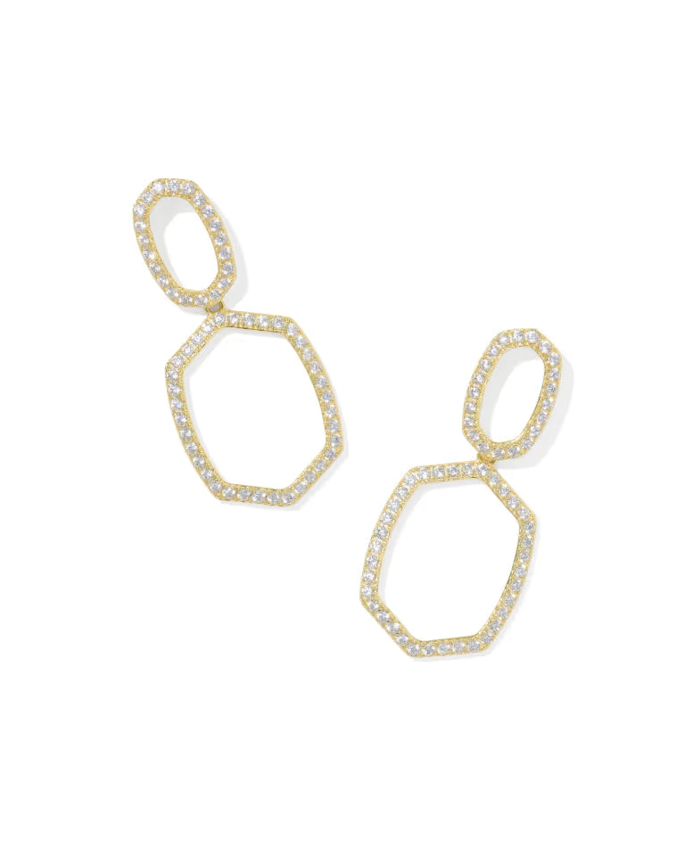 daphne open frame gold earrings