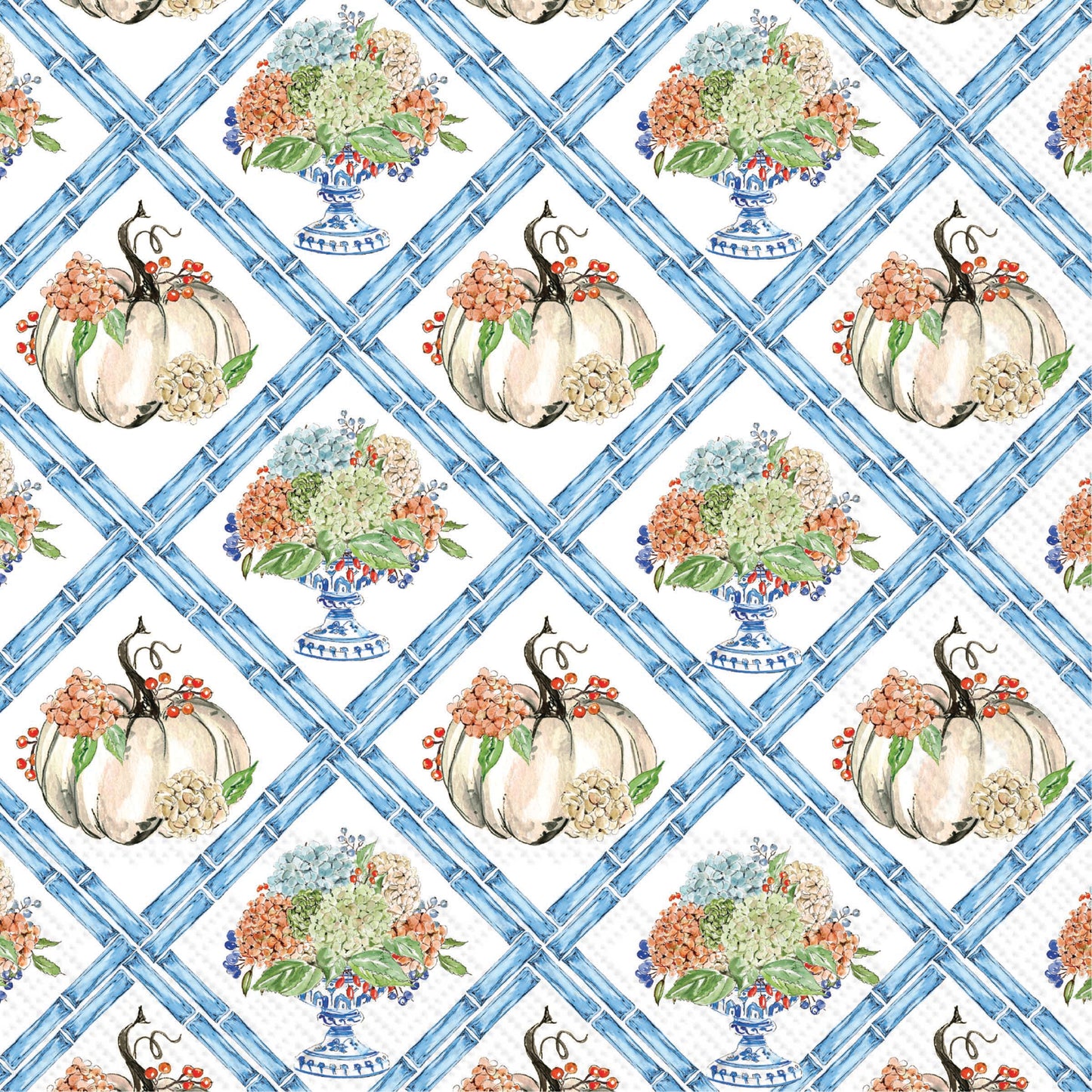 Fall Hydrangea Trellis Lunch Napkin