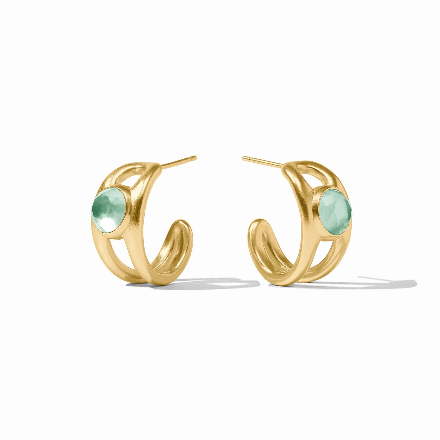 Laguna Stone Hoop- Iridescent Aquamarine Blue