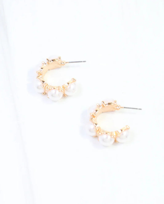 Cleo Pearl Small Hoop Earring