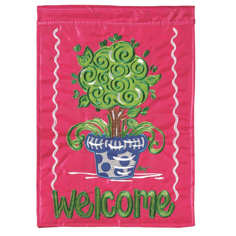 Welcome Topiary Flag