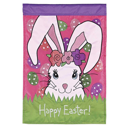 Welcome Pink Bunny Flag