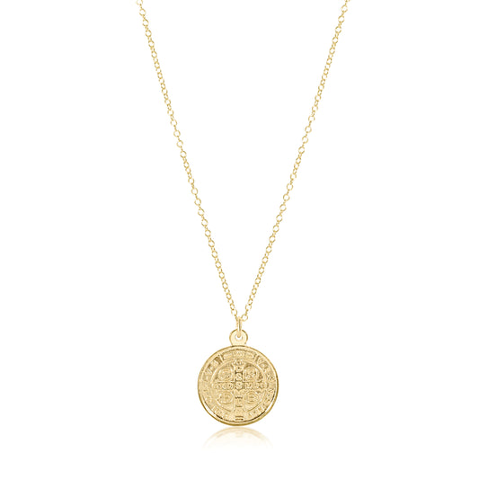 16" Necklace Gold - Blessing Gold Disc