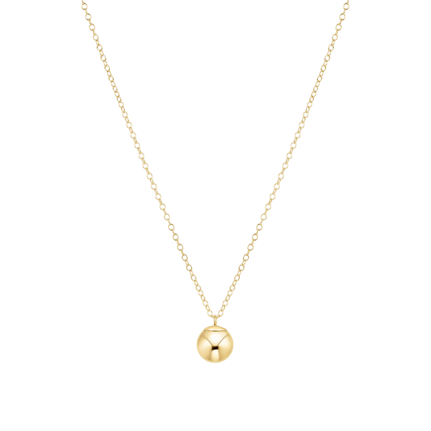 16" Necklace Gold - Classic Gold 10mm Charm