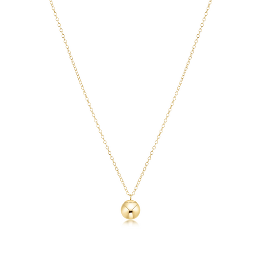 16" Necklace Gold - Classic Gold 8mm Charm