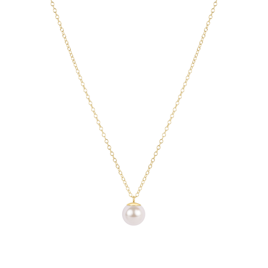 16" Necklace Gold - Classic Pearl 10mm Charm