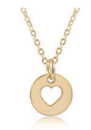 16" Necklace Gold - Love Small Gold Disc