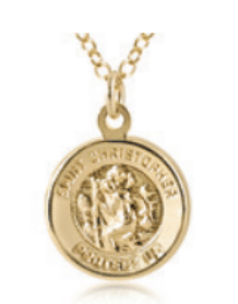 16" Necklace Gold - Protection Gold Disc
