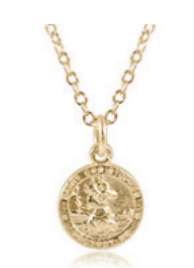 16" Necklace Gold - Protection Small Gold Disc