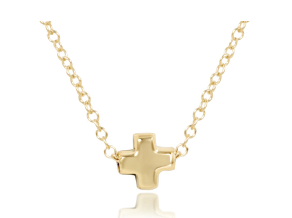 16" Necklace Gold - Signature Cross Small Gold