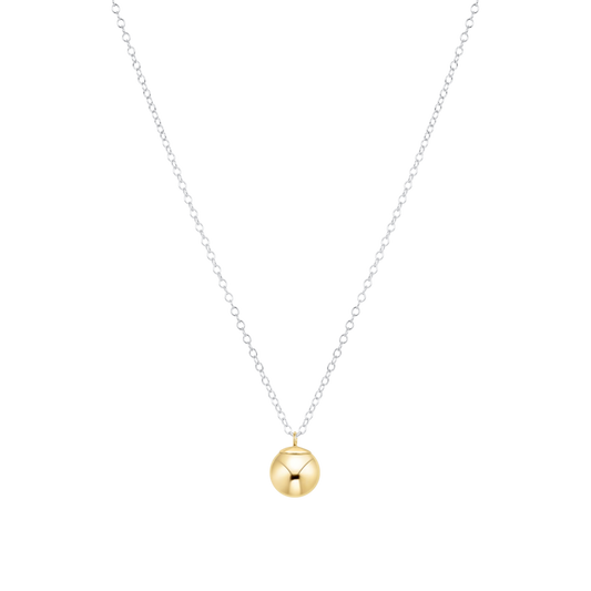 16" Necklace Mixed Metal - Classic Gold 10mm Charm