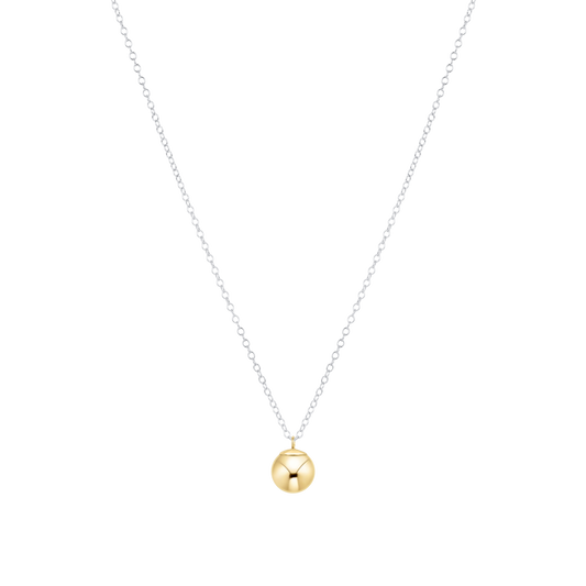 16" Necklace Mixed Metal - Classic Gold 8mm Charm