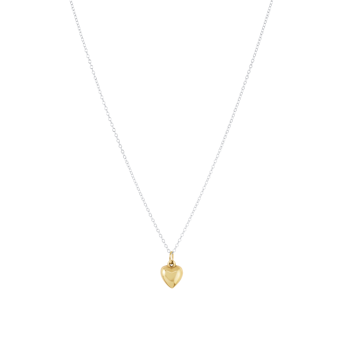 16" Necklace Mixed Metal - Love Plush Small Gold Charm