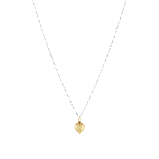 16" Necklace Mixed Metal - Love Plush Small Gold Charm