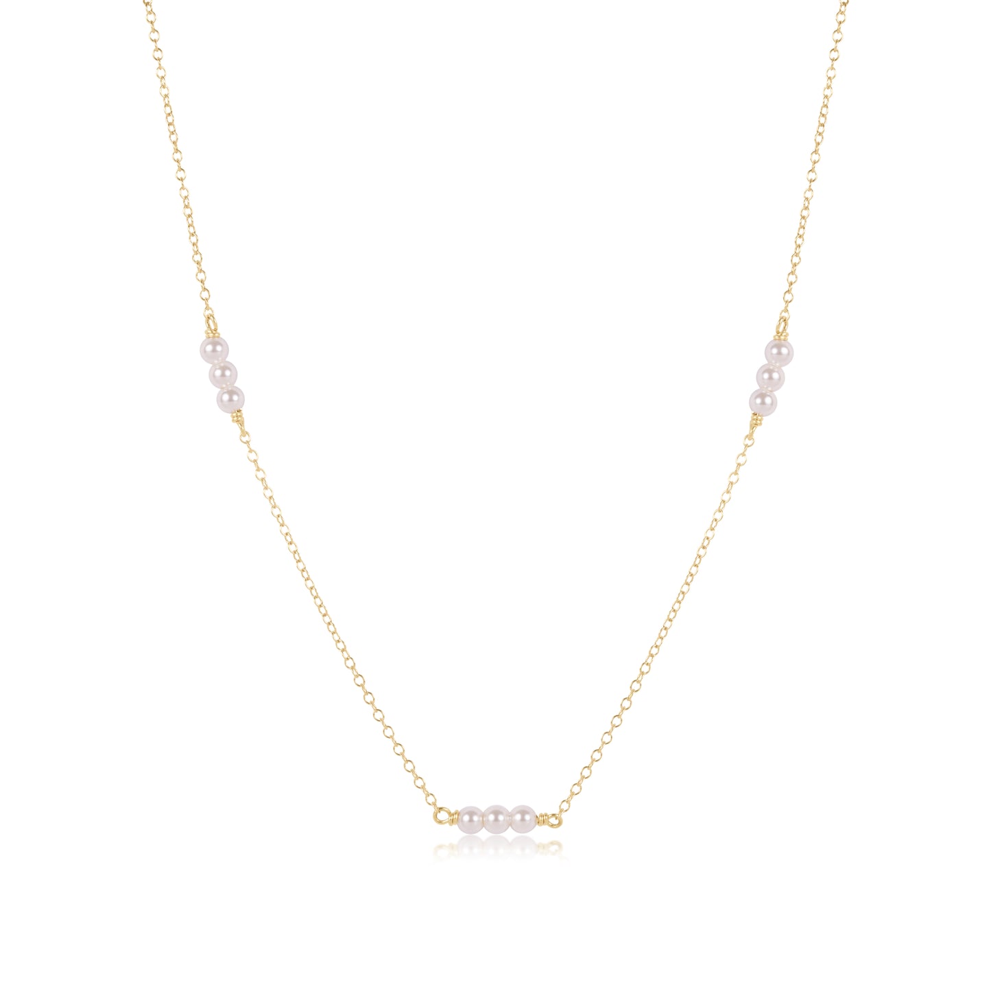 17" Choker Joy Simplicity Chain Gold - Pearl 3mm