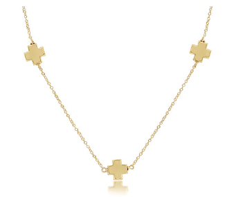 17" Choker Simplicity Chain Gold - Signature Cross