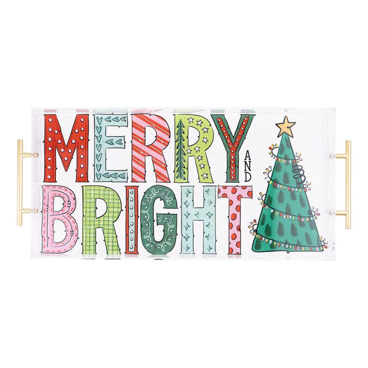 Colorful Merry and Bright Acrylic Tray