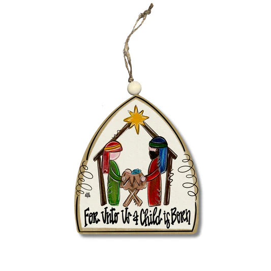Unto us a child ornament