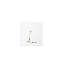 "L" Gold Monogram Cocktail Napkin - 20 count