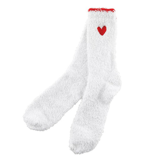 Cozy Sock  White/Red Heart