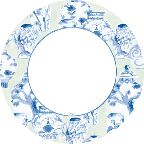 Glazed Porcelain Celadon Dinner Plates
