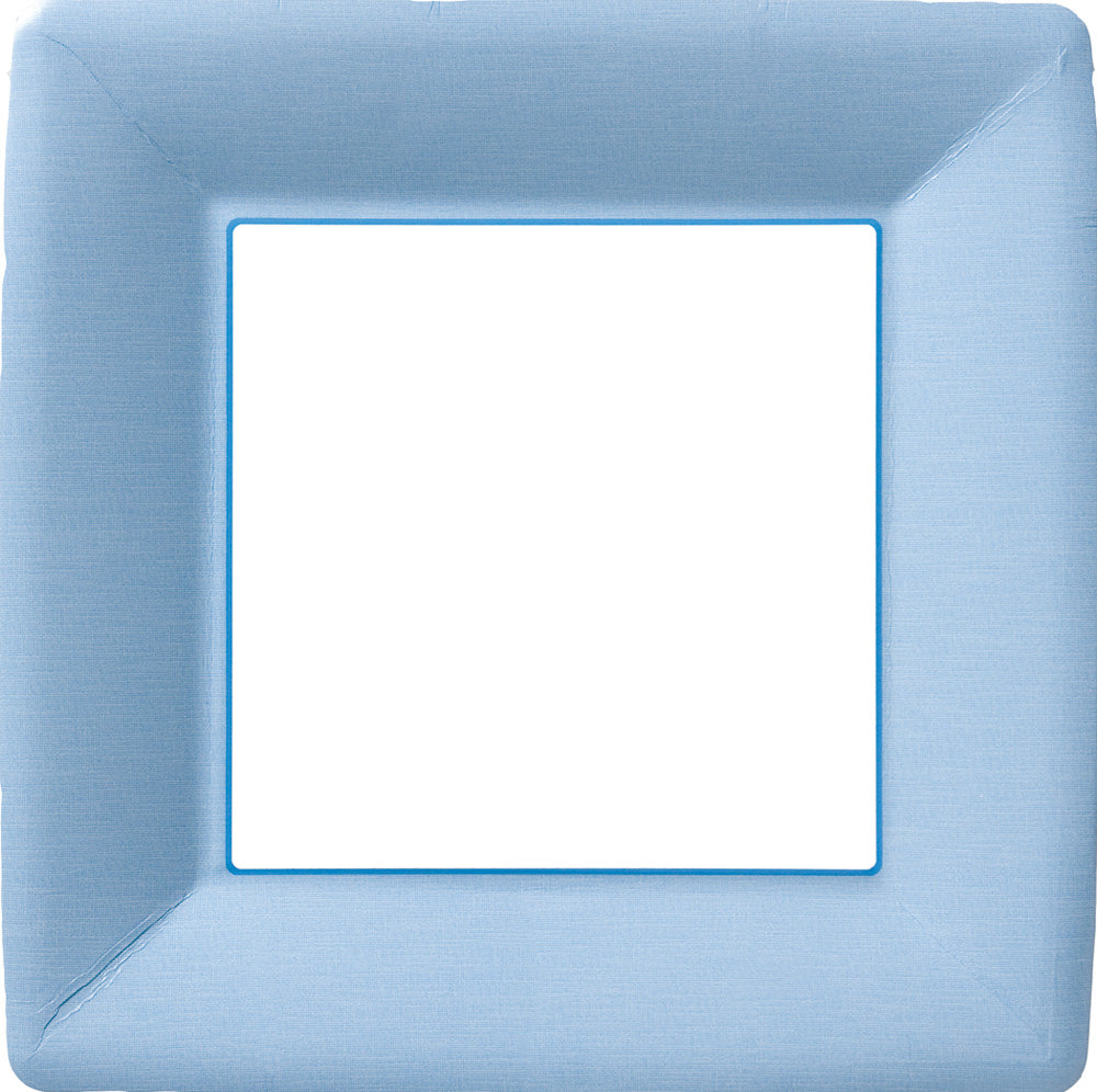 Classic Linen Square Dinner Plate Light Blue
