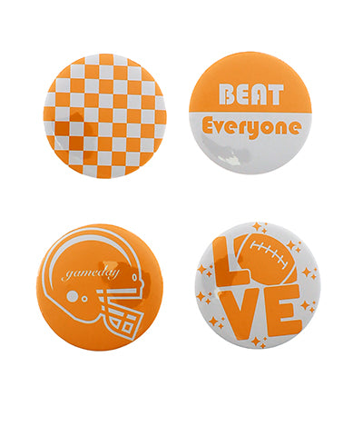 Gameday 4 piece Button Pins Set