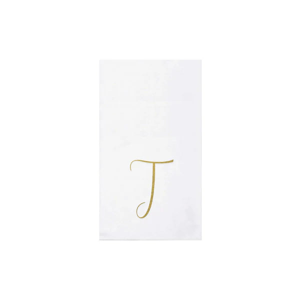 "T" Gold Monogram Guest Towel-20