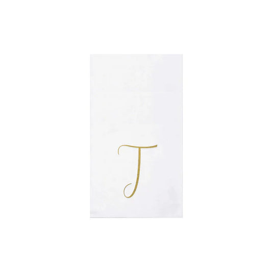 "T" Gold Monogram Guest Towel-20