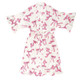 Long Ruffled Satin Robe - Pink Bows