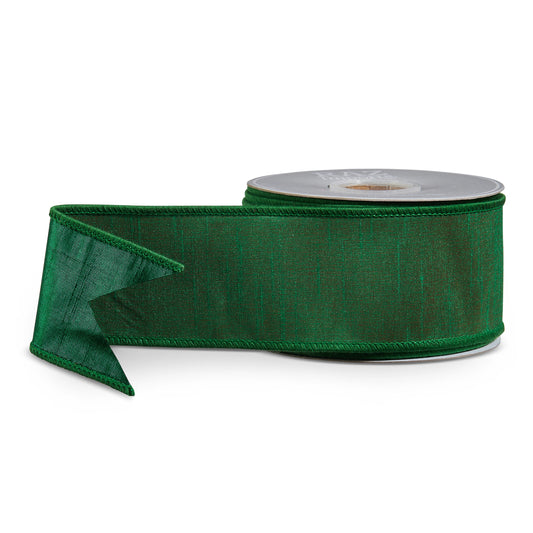 2.5" X 10 Yds Green Wired Ribbon