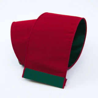 Two Tone Taffeta Red/Green 4" Ribbon