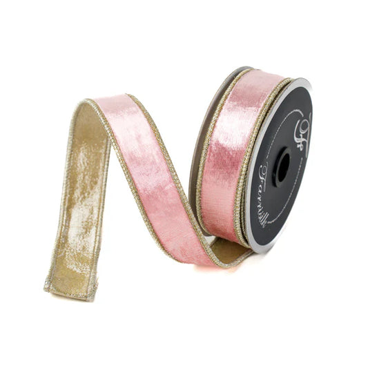 Coral Satin Velvet 1" Ribbon