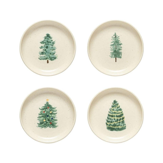 Pacifica Christmas Tree Set/4 Appetizer Plate