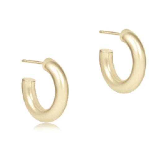 Round Gold .5" Post Hoop 4mm Smooth