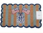 Scalloped Liberty Stripes Door Mat