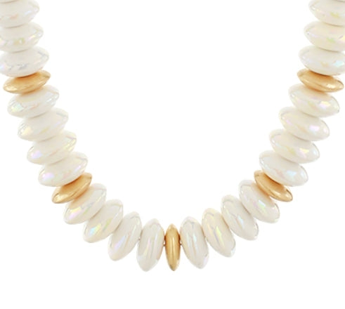 Silky White Bead Necklace