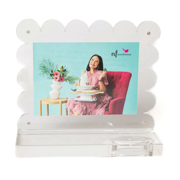 clearly a-nora-ble scalloped acrylic frame CLR01