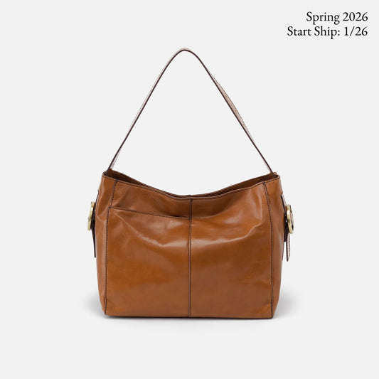 Render Shoulder Bag In Polished Leather - Truffle