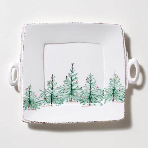 Lastra Holiday Handled Square Platter 2628