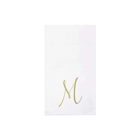 "M" Gold Monogram Guest Towel-20