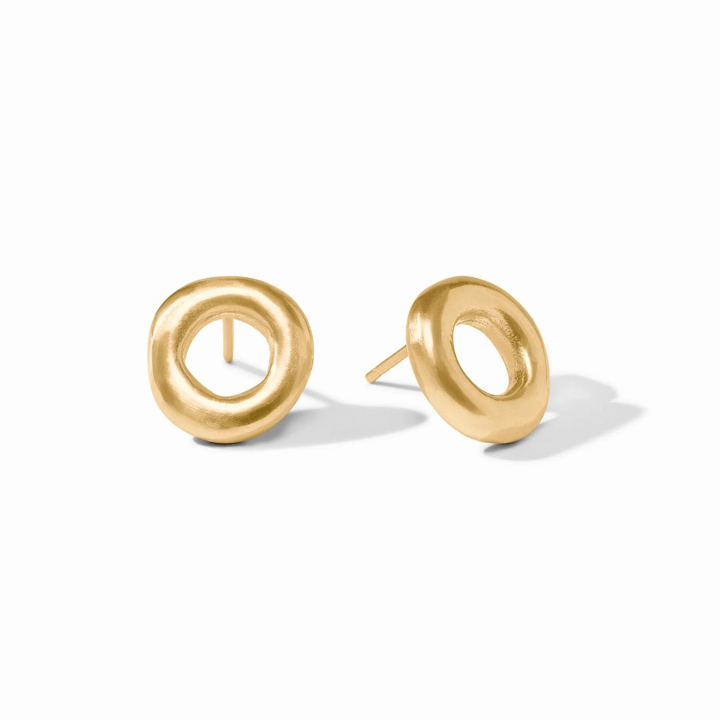 Wave Circle Stud - Gold